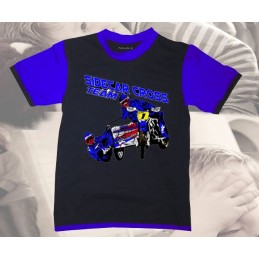 Tee-shirt imprimé sidecar cross bleu