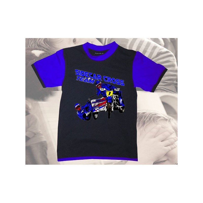 Tee-shirt imprimé sidecar cross bleu