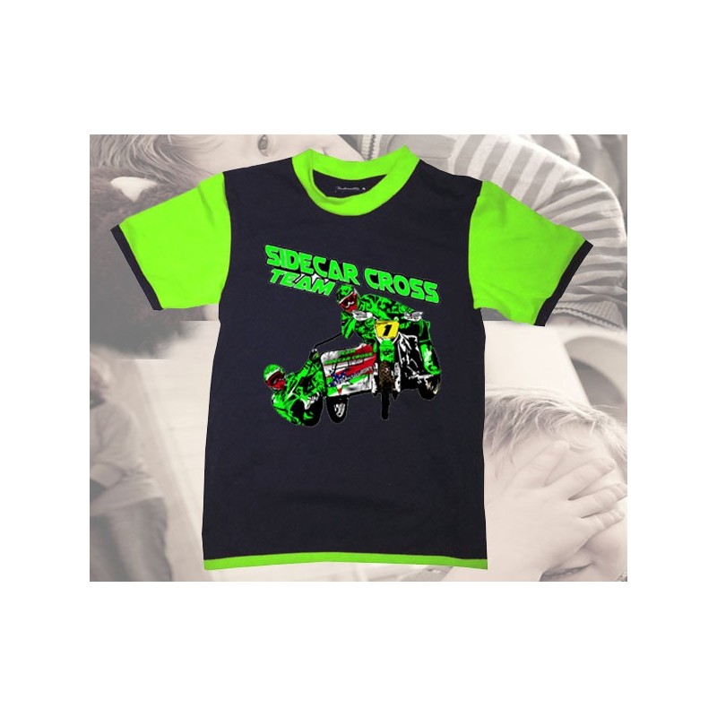 Tee-shirt imprimé sidecar cross vert
