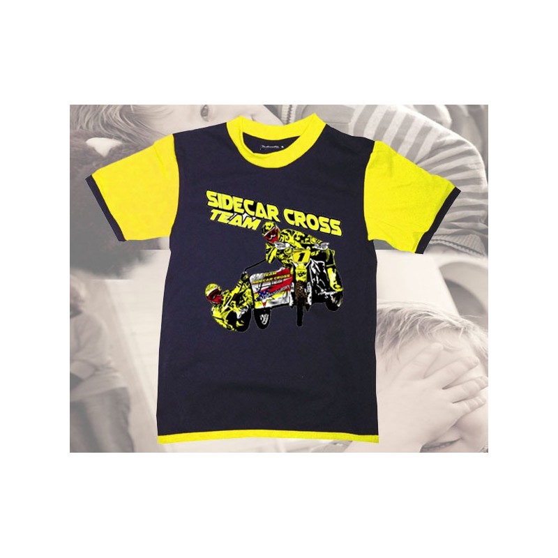Tee-shirt imprimé sidecar cross jaune
