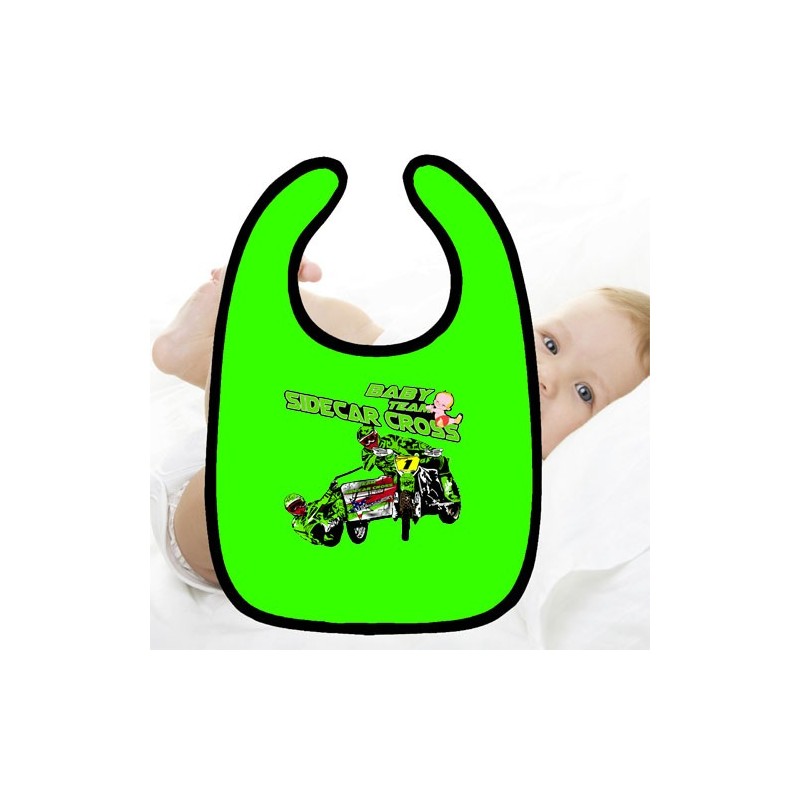 bavoir bébé sidecar cross vert