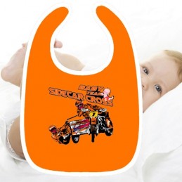 bavoir bébé sidecar cross orange