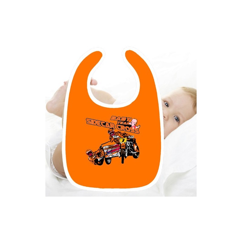 bavoir bébé sidecar cross orange