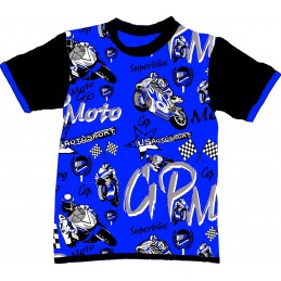 Tee-shirt imprimé moto gp bleu