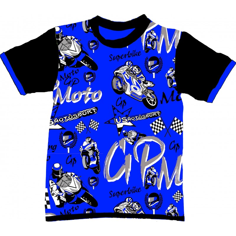 Tee-shirt imprimé moto gp bleu
