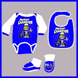 Coffret bébé Moto Futur Champion Bleu