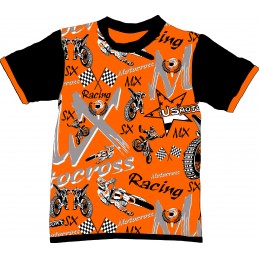 Tee-shirt imprimé motocross Mx orange