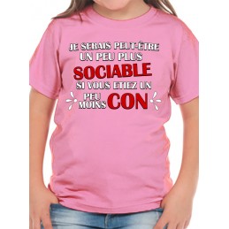 Tee Shirt humour Enfant sociable