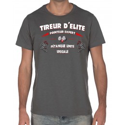 Tee Shirt Humour Tireur d'élite Pétanque