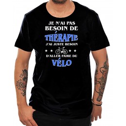 Tee Shirt Humour Thérapie Vélo