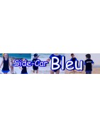Textile Imprimé Side Car Cross Couleur Bleu